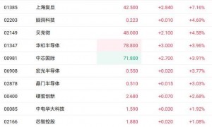 多重利好推动半导体概念股 上海复旦大涨超7%